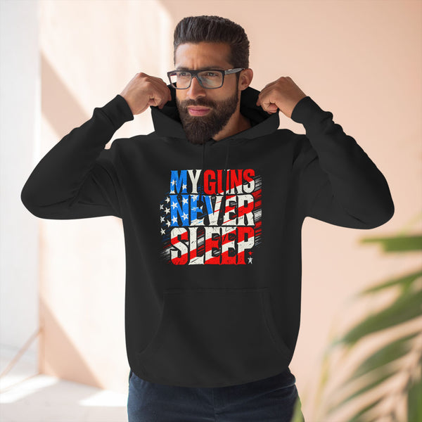 Guns Never Sleep | Three-Panel Fleece Hoodie